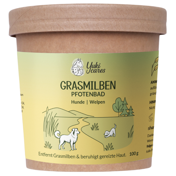 Pfotenbad Grasmilben Yuki Cares